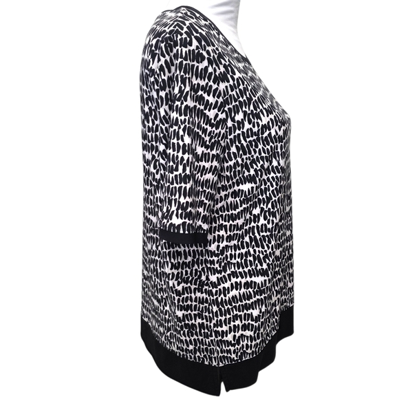 Anne Klein Short Sleeve Print Tunic Top Shirt - Picture 4 of 7